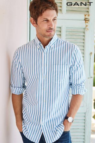 Blue/White Gant Bold Stripe Shirt